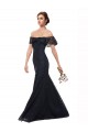 Online Off the Shoulder Long Lace Bridesmaid Dress with Flutter Sleeves