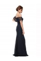 Online Off the Shoulder Long Lace Bridesmaid Dress with Flutter Sleeves