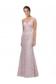 Online Lace V-Neckline Long Full Length Bridesmaid Dress