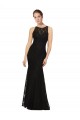 Online Fitted Lace Bridesmaids Dress with Jewel Neckline and Open Back