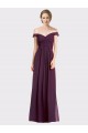 Online Sweetheart Long Bridesmaid Dress with Off the Shoulder Cap Sleeve Lace Bodice