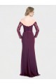 Online Full Length Long Bridesmaid Dress with Lace Off The Shoulder Bodice