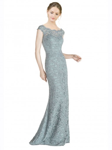 Online Off the Shoulder Mermaid Lace Bridesmaid Dress with Cap Sleeves