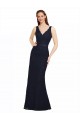 Online Lace Bridesmaid Dress with Satin Waistband and Open Back