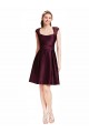 Online Short Knee Length Lace Bridesmaid Dress with Square Neck