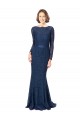 Online Long Sleeves Floor Length Vintage Lace Bridesmaid Dress with Deep V-Back