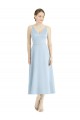 Online Short Tea Length V-Neck Satin Bridesmaid Dress