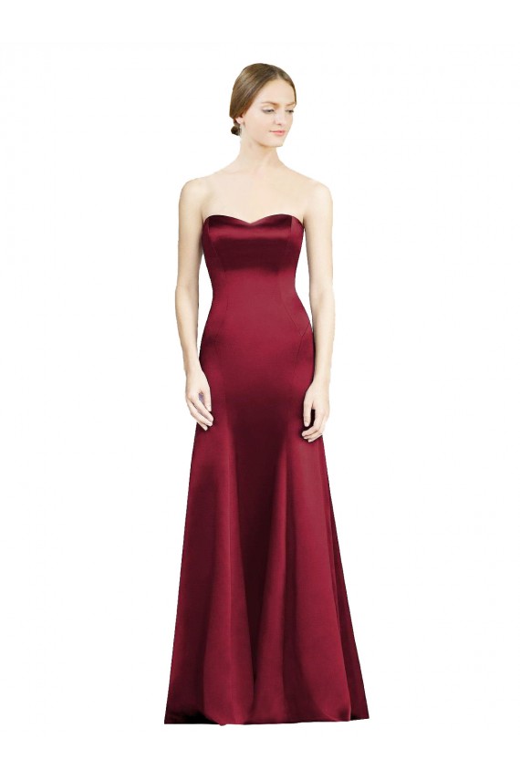 Online Sweetheart Neckline Bridemaid Dress with Hips Seamed Detail