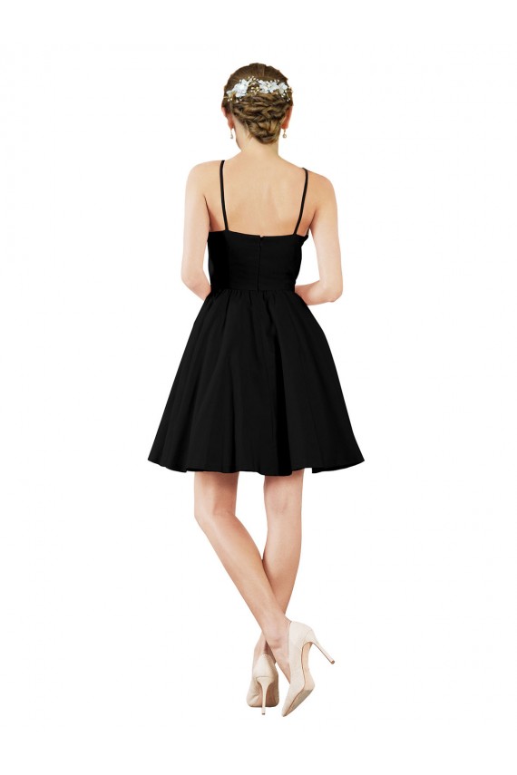 Online Halter Neck Short Knee Length Satin Bridesmaid Dress