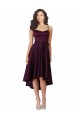 Online Elegant High Low Satin Bridesmaid Dress with Criss Cross Back