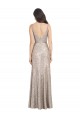 Online V-Neck Fully Sequin Bridesmaid Dress with V-Back and Front Slit