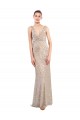 Online Faux Surplice V-Neck Slim Sparkling Sequin Bridesmaid Dress