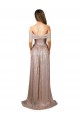 Online Strapless Scoop Neck Off the Shoulder Long Sequin Bridesmaid Dress with High Slit