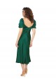Online Ruched Sleeve Silky Satin Bridesmaid Dress