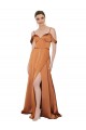 Online Silky Satin Bridesmaid Dress with Bustier Bodice