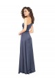 Online Draped Silky Satin Bridesmaid Dress with Tied Waist