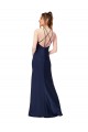 Online High Neck Satin Bridesmaid Dress with Strappy Back