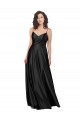 Online Full Length V-Neckline Silky Satin Bridesmaid Dress with Full Skirt
