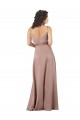 Online Subtle V-Neckline Silky Satin Bridesmaid Dress with Front Button Detail