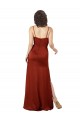 Online Floor-Length Silky Satin Bridesmaid Dress with Skirt Slit