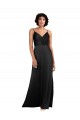 Online Full Length V-Neckline Silky Satin Bridesmaid Dress with Spaghetti Straps