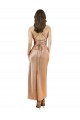 Online Cowl Neck Silky Satin Midi Length Bridesmaid Dress Low Back