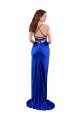 Online Open Back Cowl Neck Long Silky Satin Bridesmaid Dress