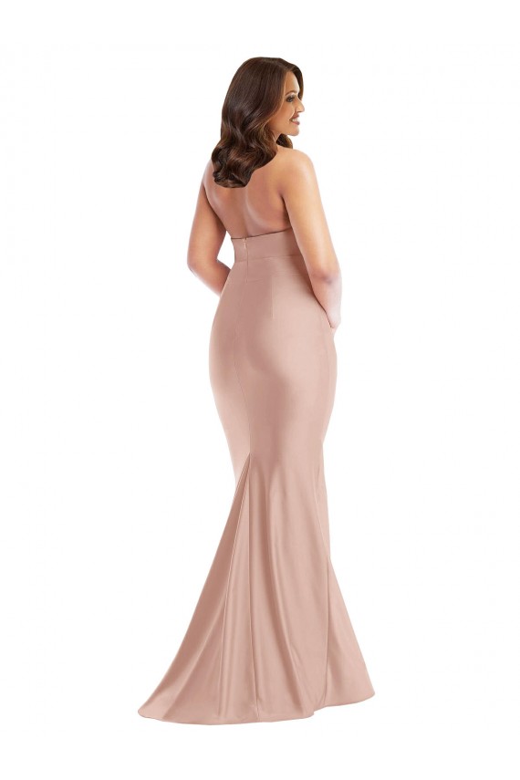 Online Criss Cross Halter Open Back Silky Satin Mermaid Bridesmaid Dress