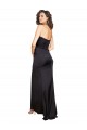Online Full Length One Shoulder Ruffled Long Silky Satin Bridesmaid Dress with High Slit