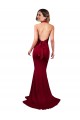 Online Halter Mermaid Plunge V-Neckline Open Back Bow Tie Spandex Bridesmaid Dress