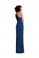 Online Grecian Inspired One Shoulder Twist Draped Maxi Spandex Bridesmaid Dress