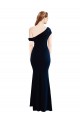 Online Draped Off the Shoulder Fitted Crepe Bridesmaid Dress