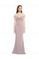 Online Knotted Off the Shoulder Crepe Bridesmaid Dress with Cut-Out Back