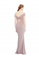 Online Knotted Off the Shoulder Crepe Bridesmaid Dress with Cut-Out Back