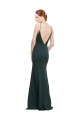 Online Deep V-Neck and Back Long Crepe Bridesmaid Dress
