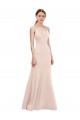 Online Deep V-Neck and Back Long Crepe Bridesmaid Dress