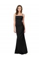 Online Fit and Flare Slim Crepe Bridesmaid Dress with Cutout Back