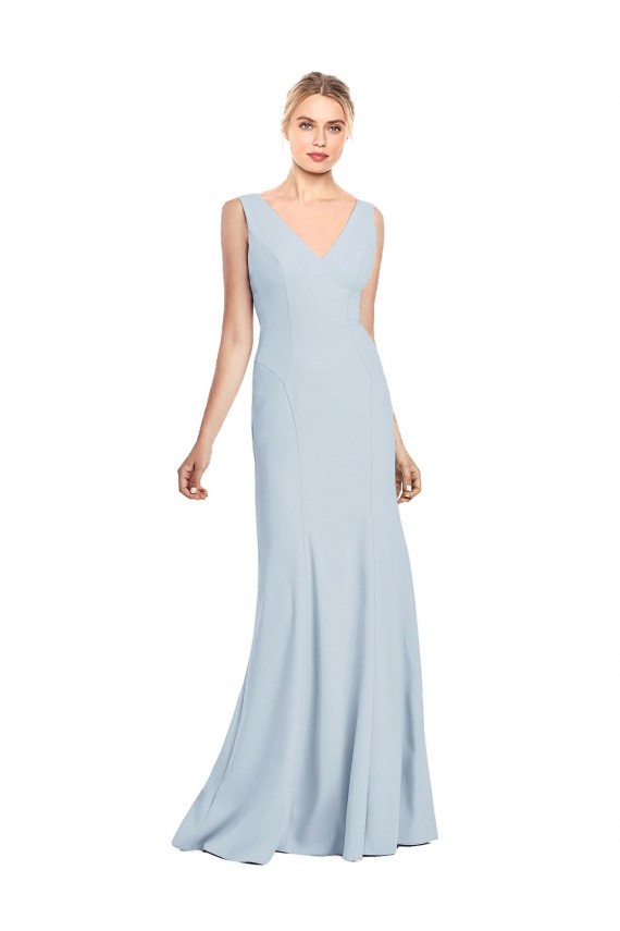 Online Sleeveless Seamed Bodice Trumpet Bridesmaid Dress
