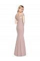 Online Off the Shoulder Criss Cross Back Trumpet Bridesmaid Dress