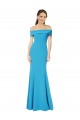 Online Off the Shoulder Crepe Bridesmaid Dress with Fitted Silhouette