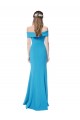 Online Off the Shoulder Crepe Bridesmaid Dress with Fitted Silhouette