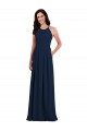Online Criss Cross Back Crepe Halter Bridesmaid Dress with Pockets