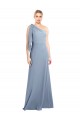 Online Draped Flutter Sleeves One Shoulder Stretch Crepe Bridesmaid Dress