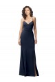 Online Sweetheart Fit and Flare Stretch Crepe Bridesmaid Dress with Side Slit and Strappy Back