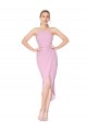 Online Halter Neck Short Knee Length Crepe Mermaid Bridesmaid Dress