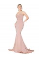 Online Sweep Train Sweetheart Long Mermaid Crepe Bridesmaid Dress Low Back