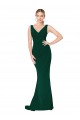 Online V-Neck Floor Length Long Crepe Mermaid Bridesmaid Dress