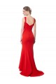 Online Long Chapel Train Fishtail Maxi Crepe Bridesmaid Dress with Sweetheart Neckline