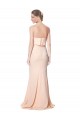 Online High Neck Strapless Long Crepe Maxi Bridesmaid Dress with Overlay