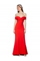 Online Cross Front and Back Bardot Sleeveless Crepe Maxi Bridesmaid Dress